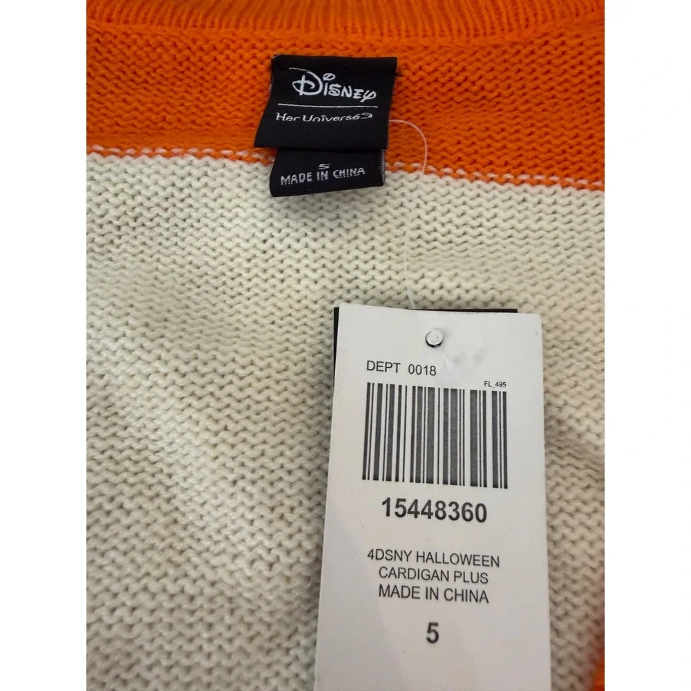 Disney Her Universe Halloween Candy Corn Mickey Minnie Cardigan Plus Size 5 NEW